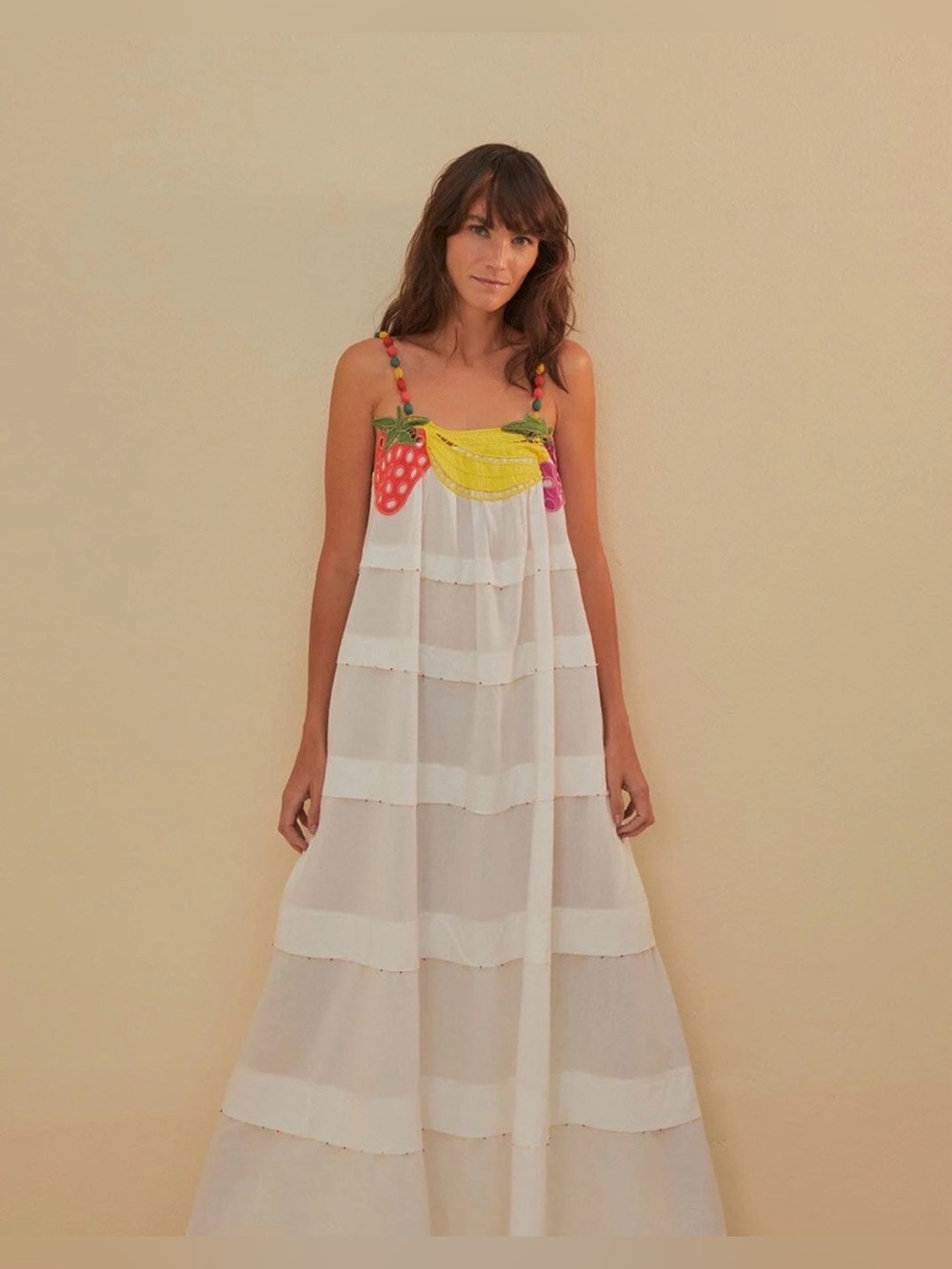 Far Rio Fruit trimmed maxi sundress